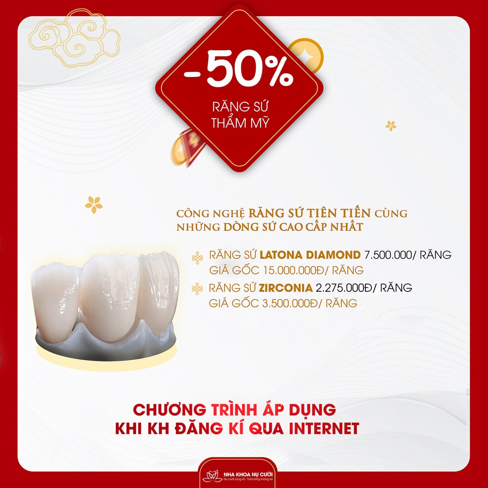 BỌC CHỤP RĂNG SỨ THẨM MỸ ƯU ĐÃI 50%