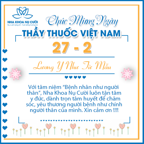 NHA KHOA NỤ CƯỜI CHÚC MỪNG NGÀY THẦY THUỐC VIỆT NAM 27/2