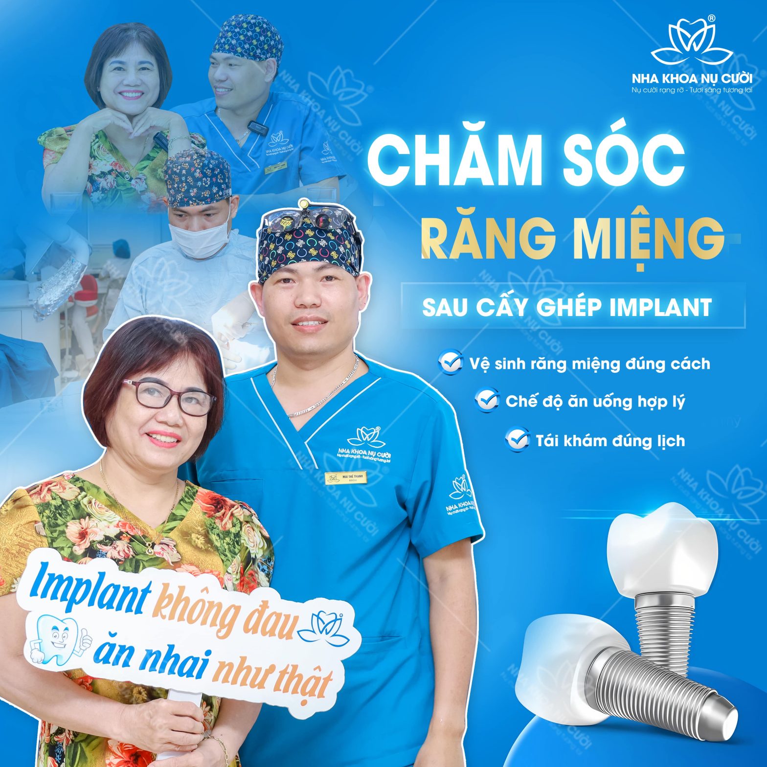 Cách Chăm Sóc Răng Miệng Sau Cấy Ghép Implant 