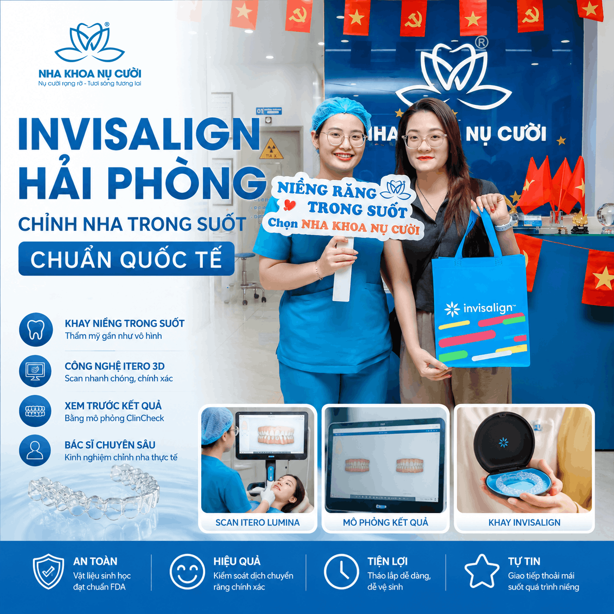 Invisalign Hải Phòng – Chỉnh nha trong suốt chuẩn quốc tế tại Nha Khoa Nụ Cười