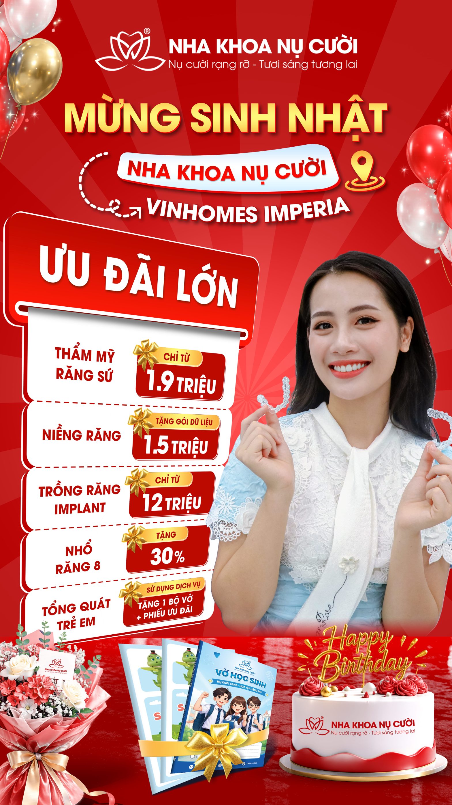 Chúc mừng sinh nhật Nha Khoa Nụ Cười Vinhomes Imperia 5 năm