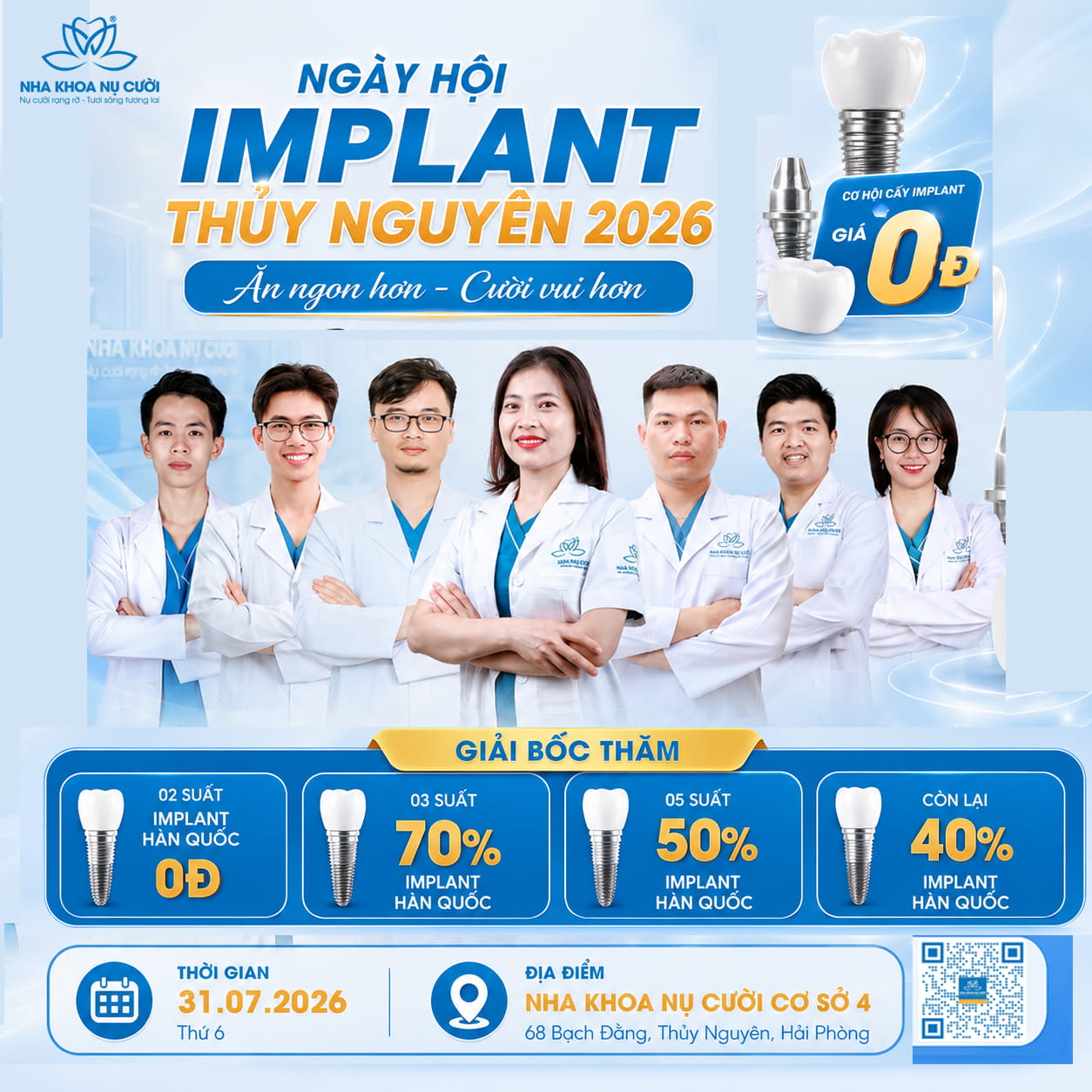 Ngày hội Implant Thủy Nguyên 2026 | Cơ hội trồng răng Implant 0Đ